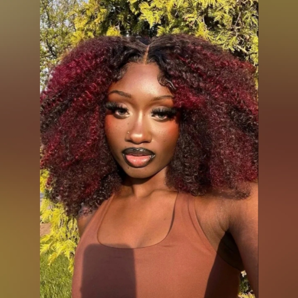 Curly lace front pre plucked kinky curly